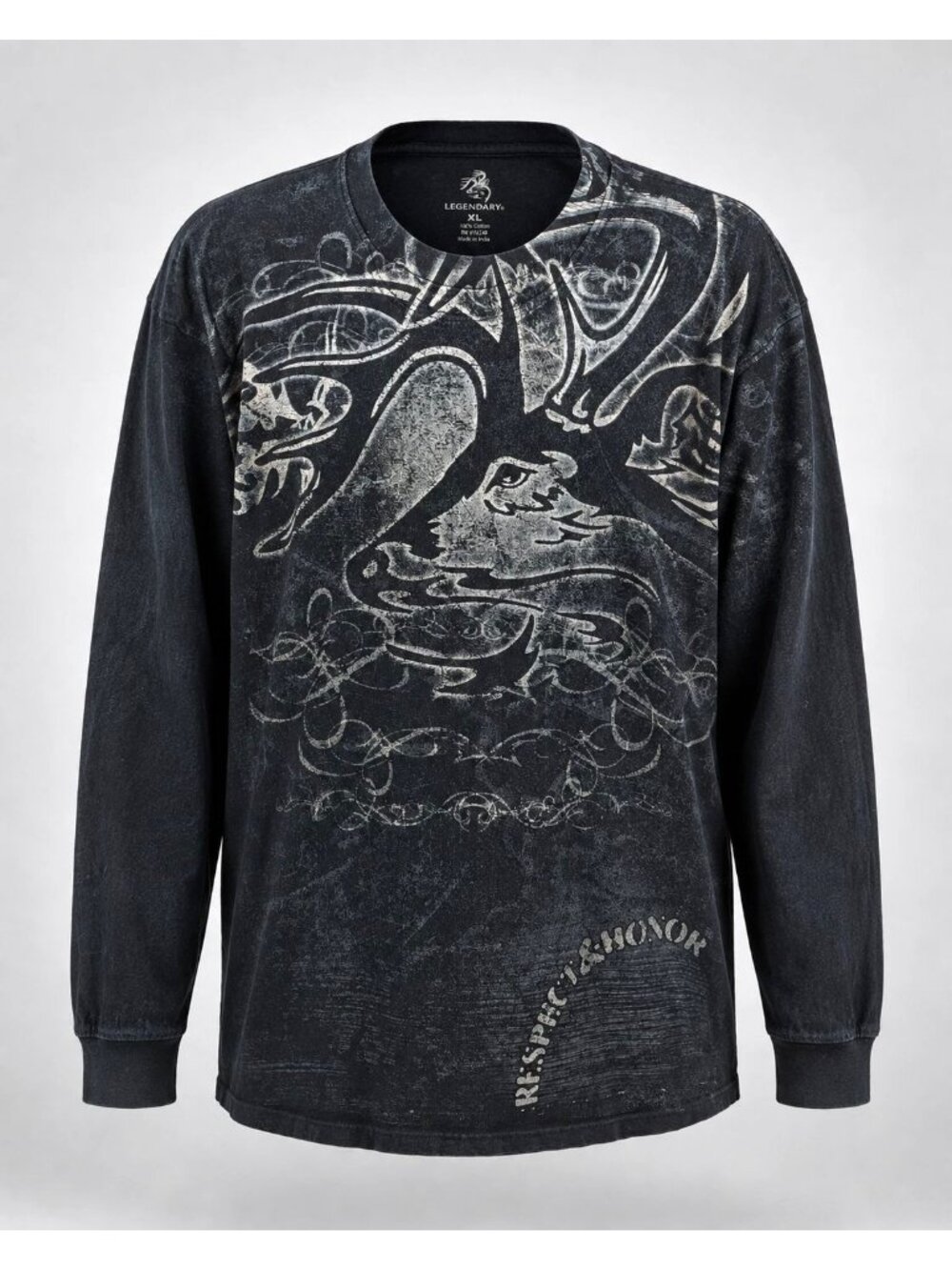 Legendary Whitetails Men’s XL Long Sleeve T-Shirt Black Pullover OA Graphic